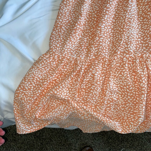 Orange and White Flowing Dress - Picture 4 of 6